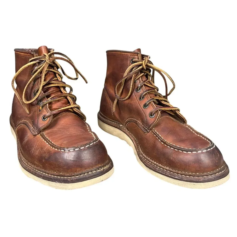Red Wing Mens 1907 Classic Moc Copper Leather Work Boot Size US 10 D